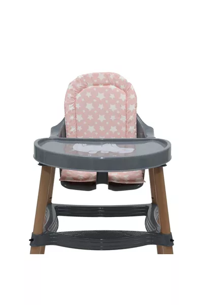 وسادة كرسي طعام فاخرة للأطفال (متوافقة مع جميع كراسي الطعام) باللون الوردي