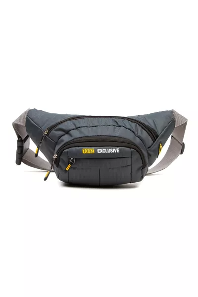 Men's Waist Bag Crossbody Waterproof Fabric Chest Bag with Headphone Outlet