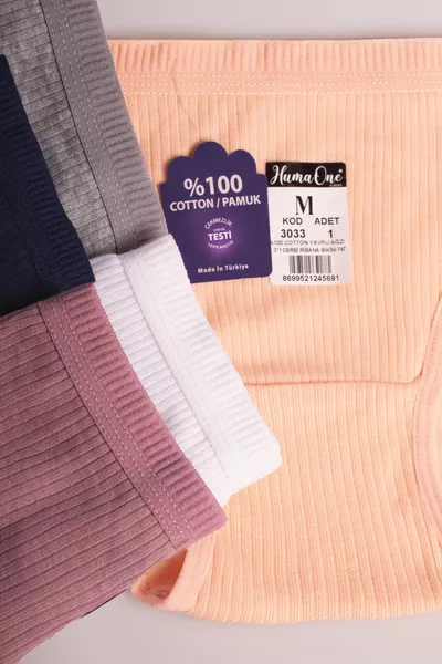 سراويل داخلية نسائية بخمسة قطع، خصر مطاطي مضلع، قطن %، ألوان: نيلي، وردي باهت، رمادي، أصفر فاتح، أبيض 