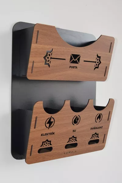 Апартамент Общий Счет & Почтовый Ящик Деревянный МДФ Черный - Вишня