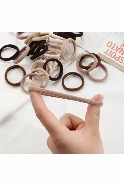 Дамски ултра еластични ластични тик-так шноли в кафяви нюанси, комплект от  броя