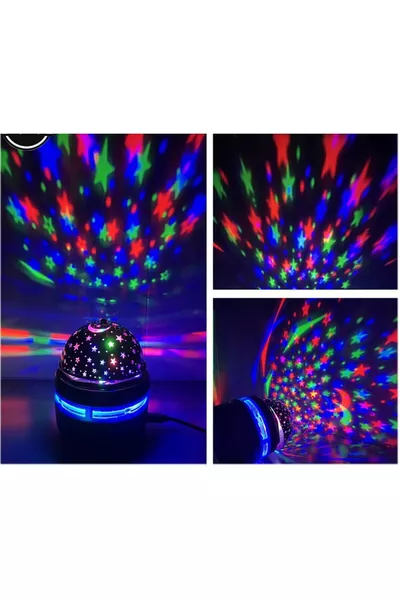 Lampe de nuit rotative avec projecteur Sge, Noël, lune et étoiles, Noël