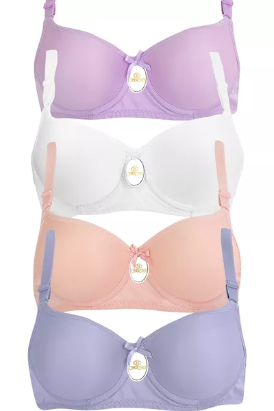Women's Wire-Free, Padded-Free, Strapless 4-Piece Bra Set