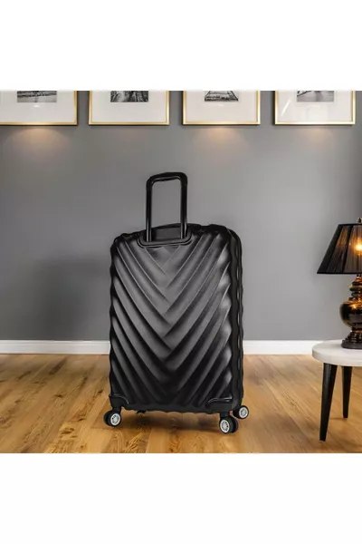 حقيبة سفر لوتس ABS كبيرة الحجم باللون الأسود