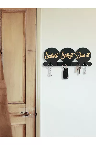 Be Patient, Give Thanks, Pray Decorative Key Holder Keychain Hook Mirrored Plexiglass Written Religious Keychain