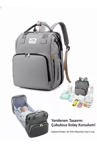 Grote Luiertas voor Moeder en Baby met Bedje, Waterdicht, Thermische Zakjes, Met Kinderwagenriem