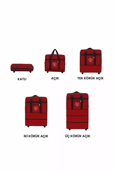 حقيبة سفر بعجلات وثلاثة مصدات - حقيبة كبيرة الحجم