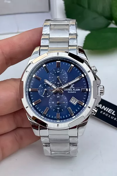 ساعة رجالية من الصلب بميناء تاريخي وساعة كرونوغراف وتعمل بجميع الوظائف