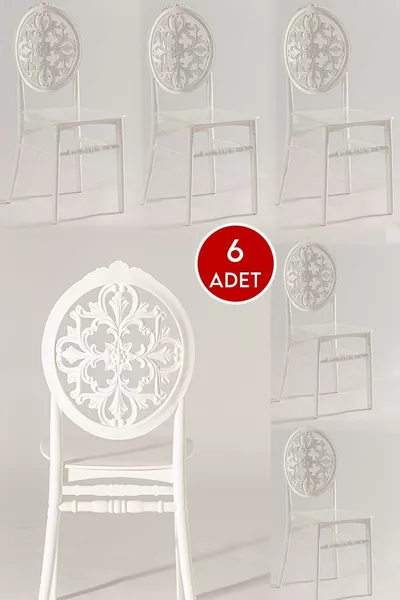 Home Venus Kitchen Chair 6 Pieces - White