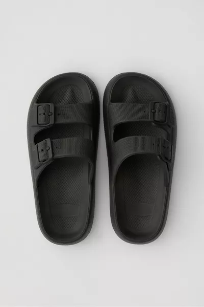 Lily Zwarte Dubbele Gesp Eva Platform Zomerschoenen Dagelijkse Slippers