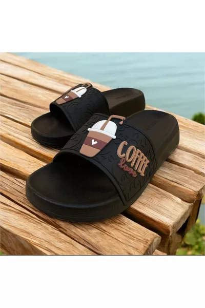 صنادل مناسبة للاستخدام اليومي بنقشة حب القهوة للشاطئ والمسبح والحديقة