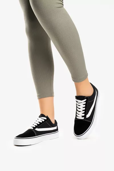 Dames Heren Zwart Wit Linnen Sport Schoenen Sneakers