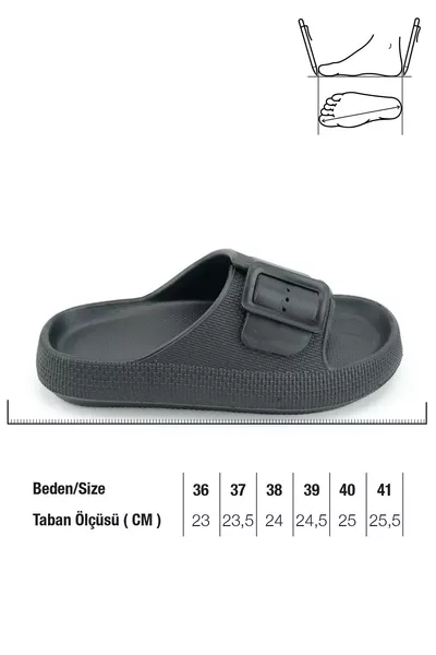 Women's Summer Single-Buckle Adjustable EVA Bath Garden Pool Beach Slippers