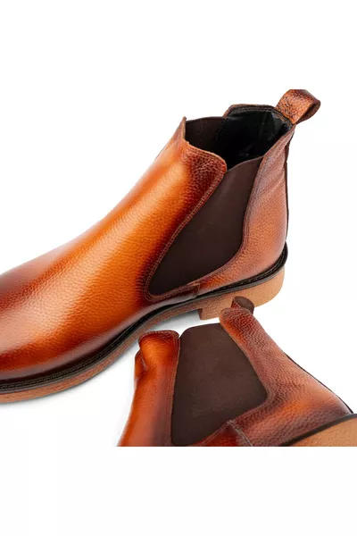 Edinburg Genuine Leather Non-Slip Sole Chelsea Daily Boots Navy