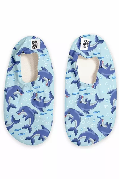 Antislip Zool, Unisex Baby-, Kinderzeilschoen, Zwembadslof, Dolfijn