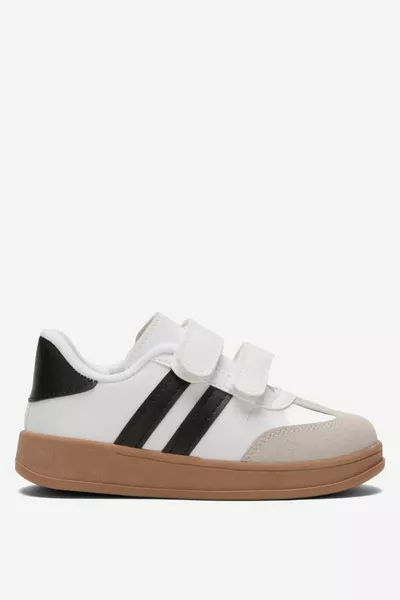 Unisex Klittenband Comfortabele Lichtgewicht Kinder Sportschoenen WIT - ZWART