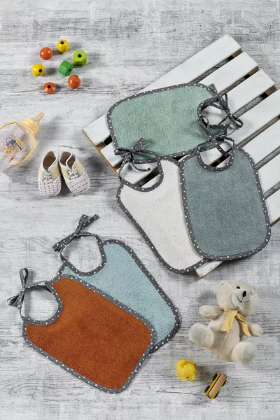 Baby Bib Soft Bamboo and Cotton Blend 5 Pack Bibs