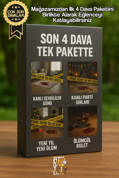 Gioco da detective 4 casi in un unico pacchetto - Gioco del delitto - Giochi da tavolo - Gioco da detective per feste