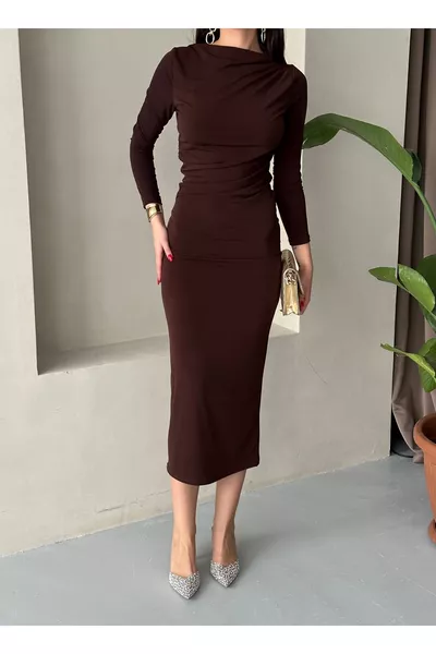 فستان متوسط الطول بجودة بريموم Drapeli