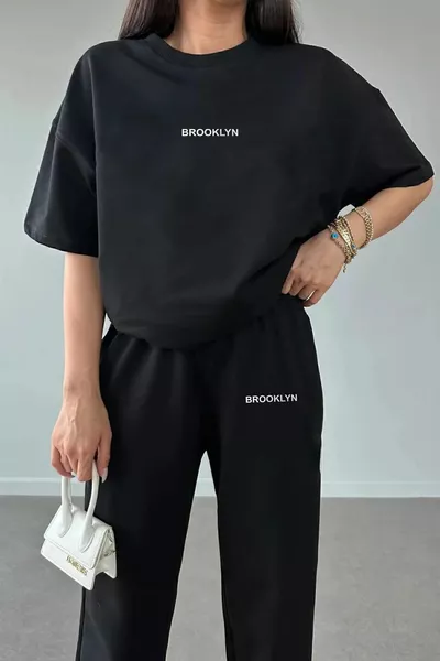 LUNAVISTA Women's Brooklyn Printed Sweatshirt and Sweatpants Set