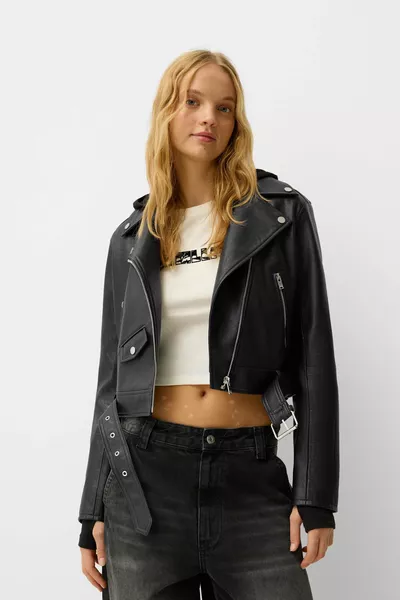 Giacca Biker in Ecopelle