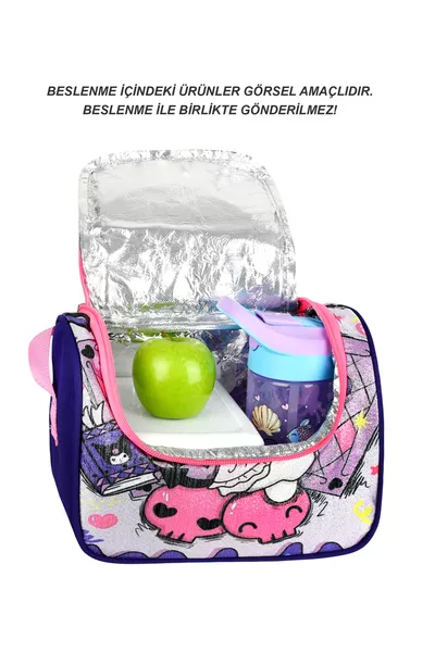 Glitter Kuromi Thermal Insulated Lunch Bag
