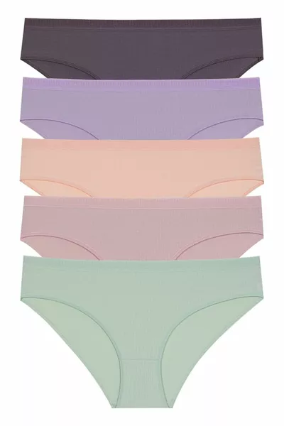 كولوت قطنية مضلعة مرنة، عبوة من 5 قطع 