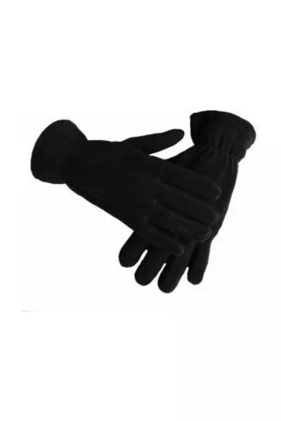 Unisex Black Thermal Winter Quality Fleece Gloves 