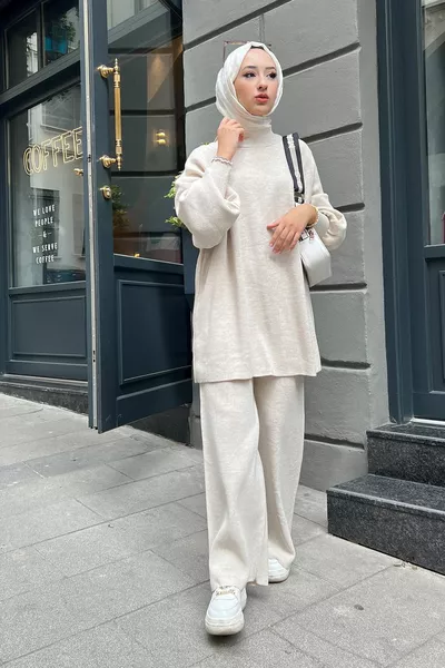 Трикотаж с рукавами баллонами Set Stone