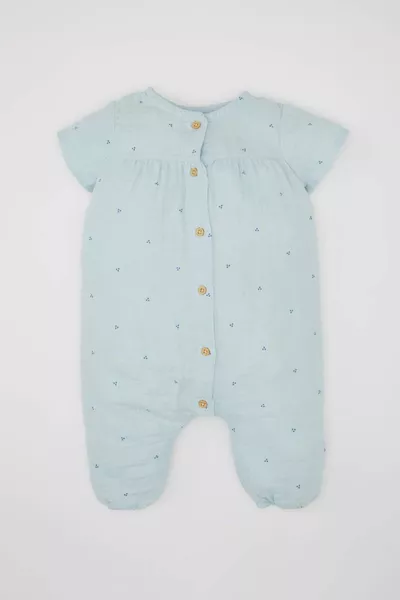 Tutina Neonato Femmina a Manica Corta in Mussola a Pois SM