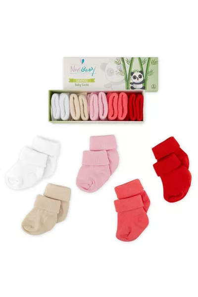 باقة من 5 جوارب مولود جديد من البامبو أحبها للأطفال البنات والأولاد