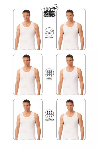 ملابس داخلية أوزكان أوزكان ، عبوة من 6 قطع، حمالة صدر رجالية، مصنوعة من قطن ٪ بنسيج سوبريم سميك