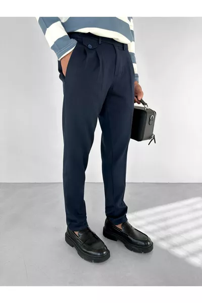 بنطال رجالي كحلي منقوش