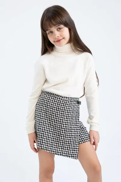 Girls' Regular Fit Turtleneck Sweater