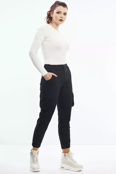  Black Cargo Pocket Pants