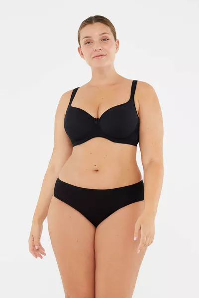 Черен сутиен без подплънки Angel с оформящ ефект