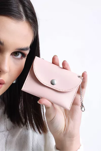 Portefeuille Minimaliste à Double Compartiment pour Cartes et Porte-Cartes en Cuir Végan