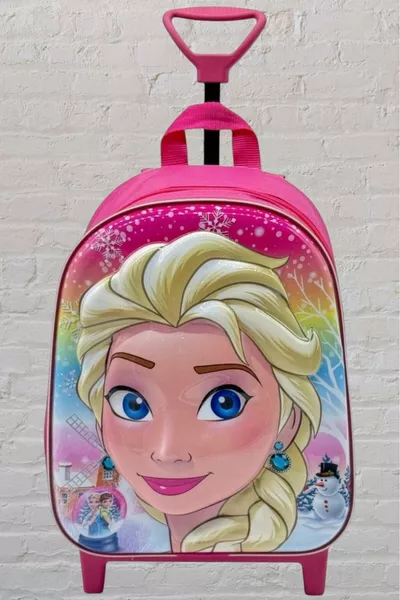 Preschool Nursery 2-6 Years Frozen Elsa Rolling Children's Backpack and School Bag