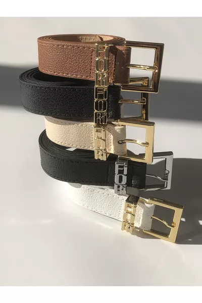 مجموعة عرض مكونة من 5 أحزمة للنساء من فيوري مكتوب عليها، حزام للبنطال، حزام للجاكيت، حزام للفستان