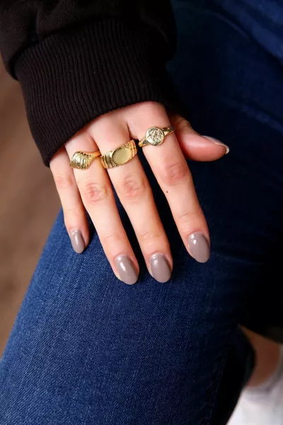 Women's Gold Color Vintage Ring Set