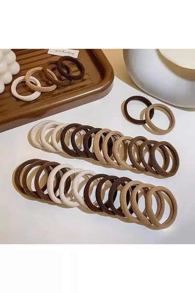 مجموعة مشابك مطاطية مناشف فاخرة مرنة للغاية بألوان القهوة للنساء