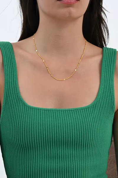 Silver Gold Gilded Sequin Gourmet Chain. gold