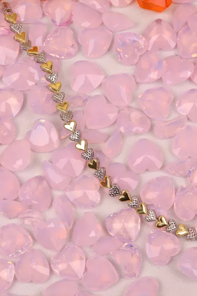 Браслет Ariva с сердцем и цветными камнями, VIP серия, сталь