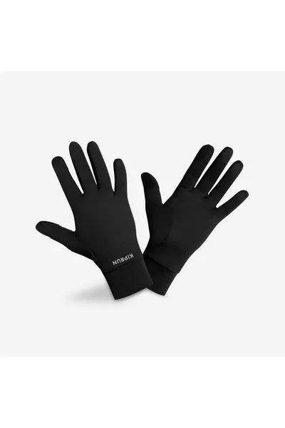 Gants de course tactiles Kiprun pour adultes - Noir - Kiprun Warm  