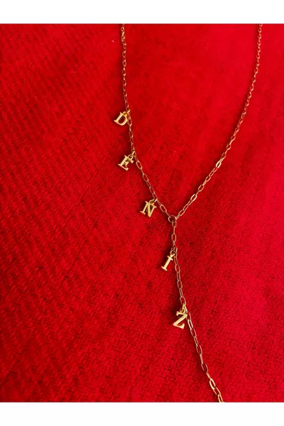 Collier en chaîne tendance en acier inoxydable avec pendentif lettres personnalisées en or