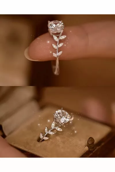 Ivy Solitaire Silver-Plated Women's Ring