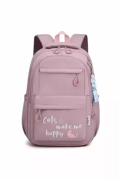 Ultra-Light Orthopedic School Backpack with Cat Design