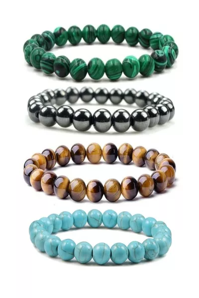Energy-Money-Healing-Peace Natural Stone Bracelet Set