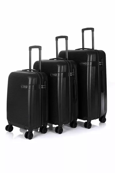 مجموعة حقائب سفر يونيسكس 3 قطع باللون الأسود 