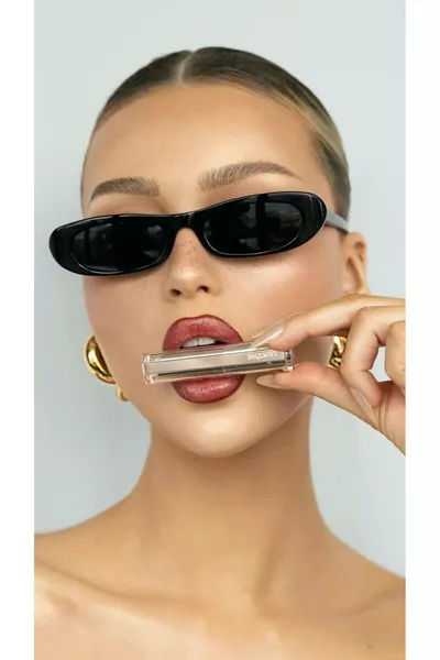 Damen Laura Slim Oval Vintage Schwarze  Sonnenbrille